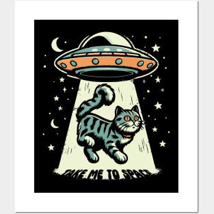 Alien Abduction For Cats Posters and Art